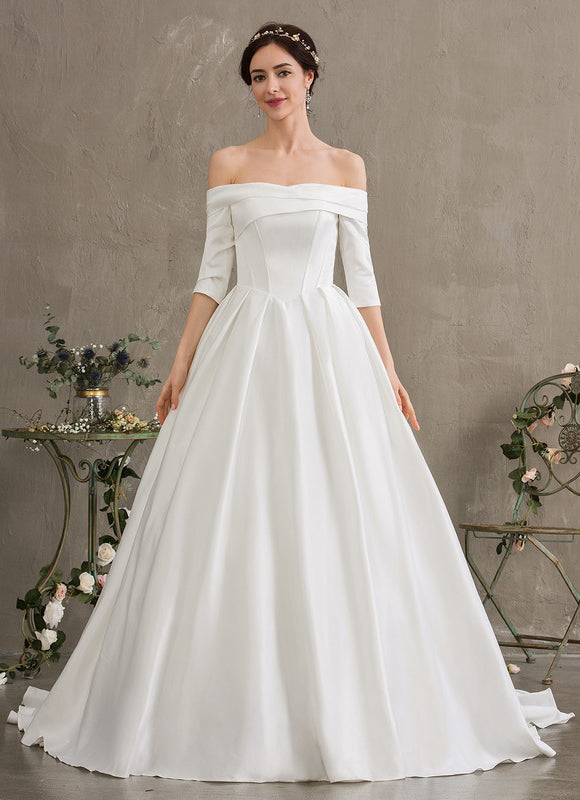 Robe De Princesse Satinée Évasée - gallery 1