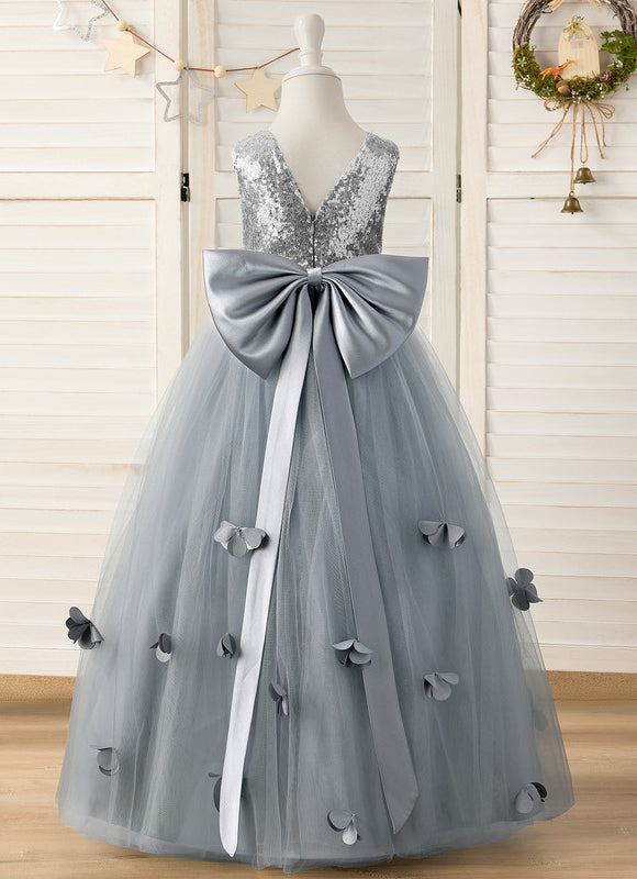Robe De Princesse Tulle Gris Argenté