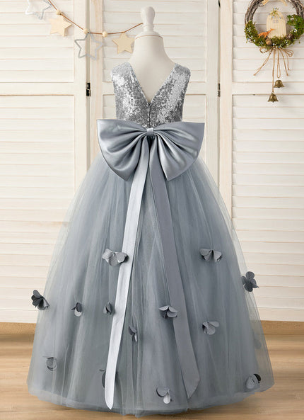 Robe De Princesse Tulle Gris Argenté