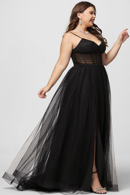 Robe De Princesse Tulle Noire Élégante - gallery 9