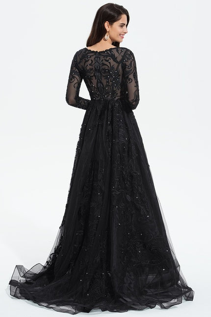 Robe De Princesse De Gala En Tulle Brodé - gallery 5