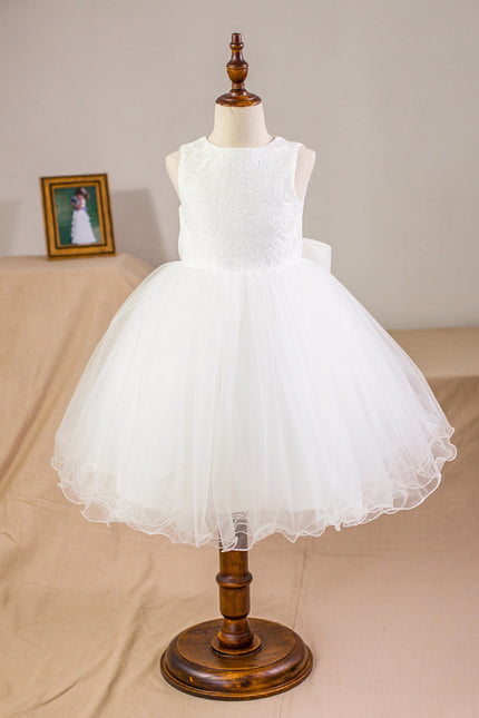 Robe De Princesse Enfant Nuptiale Satinée - gallery 1