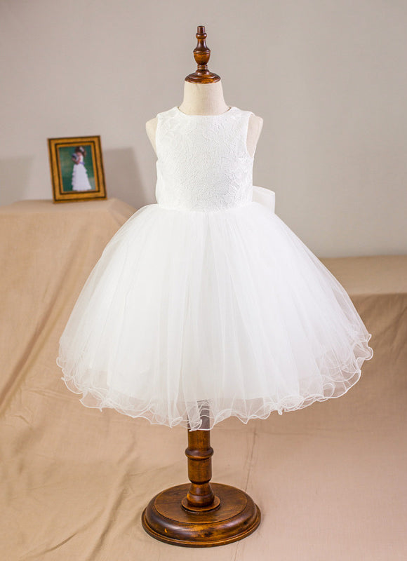 Robe De Princesse Enfant Nuptiale Satinée - gallery 1