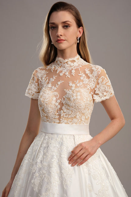 Robe De Princesse Éclat Nuptial Satiné - gallery 4