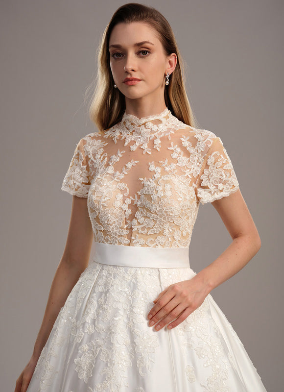Robe De Princesse Éclat Nuptial Satiné - gallery 4
