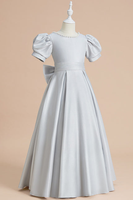 Robe De Princesse Satinée Grise - gallery 3