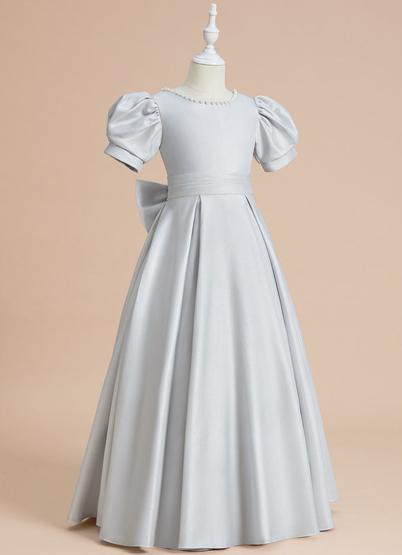 Robe De Princesse Satinée Grise - gallery 3