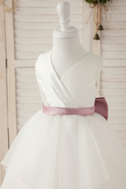 Robe De Princesse Nuageuse Satinée - gallery 1