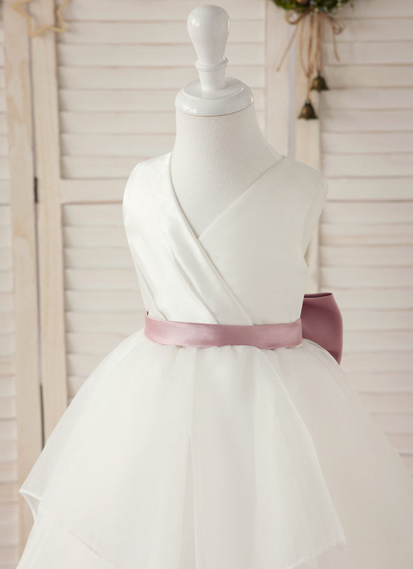 Robe De Princesse Nuageuse Satinée - gallery 1
