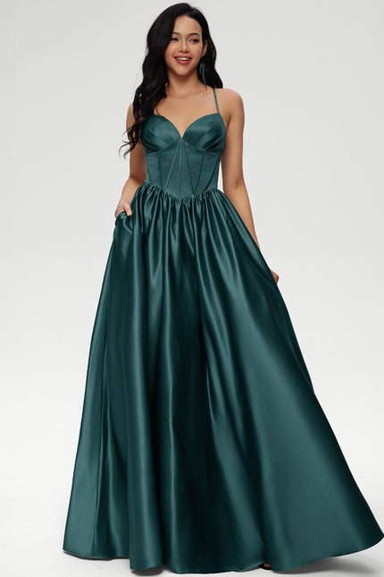 Robe De Princesse Satin Fluide Ras Du Sol