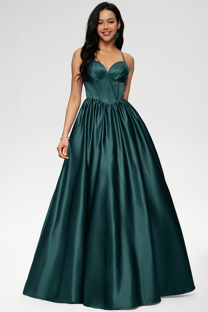 Robe De Princesse Satin Fluide Ras Du Sol - gallery 2