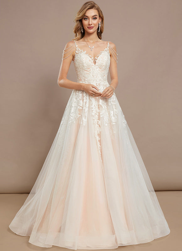 Robe De Princesse En Tulle Brodé - gallery 1