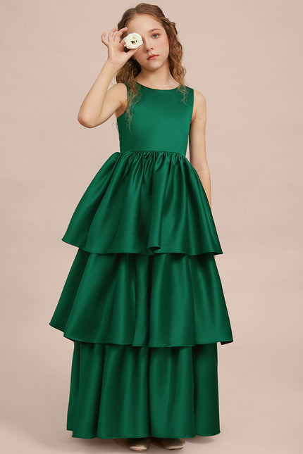 Robe De Princesse Satin Vert Émeraude - gallery 4