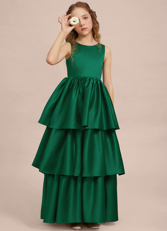 Robe De Princesse Satin Vert Émeraude - gallery 4