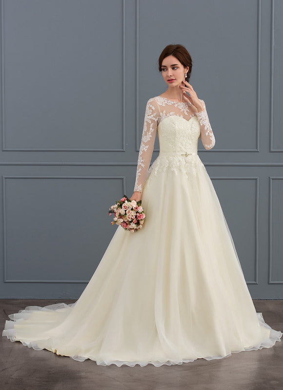 Robe De Princesse Ivoire Délicate - gallery 1
