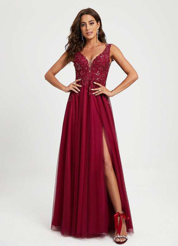 Robe De Princesse Bordeaux Scintillante