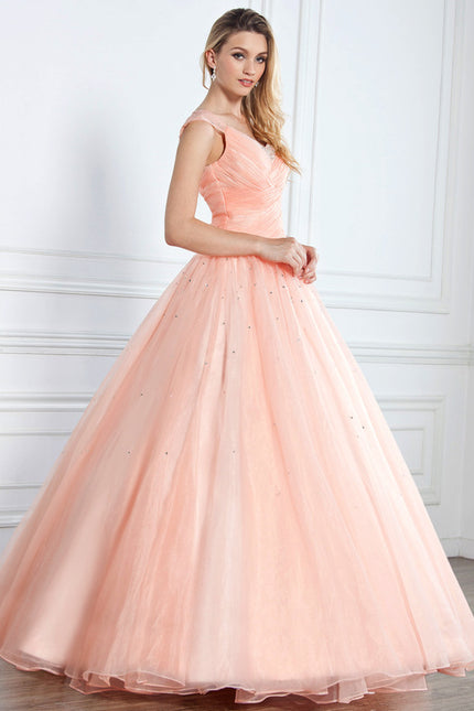 Robe De Princesse De Bal Corail - gallery 1