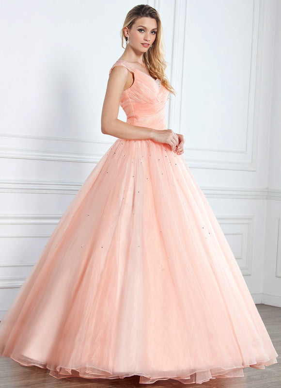 Robe De Princesse De Bal Corail - gallery 1