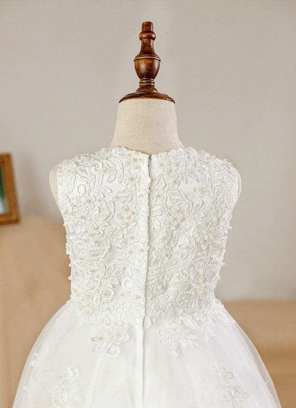 Robe De Princesse Enfant Blanche Brodée - gallery 8