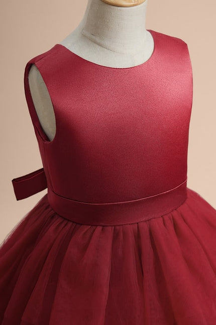 Robe De Princesse Bordeaux Asymétrique - gallery 6