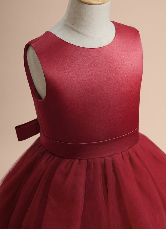 Robe De Princesse Bordeaux Asymétrique - gallery 6