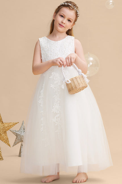 Robe De Princesse Enfant Blanche Brodée - gallery 3