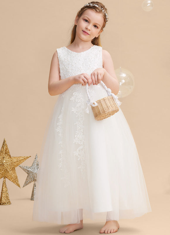 Robe De Princesse Enfant Blanche Brodée - gallery 3