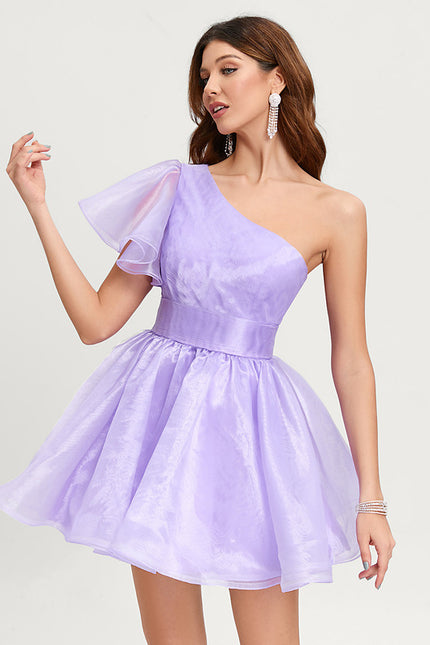 Robe De Princesse Lilas Asymétrique - gallery 1