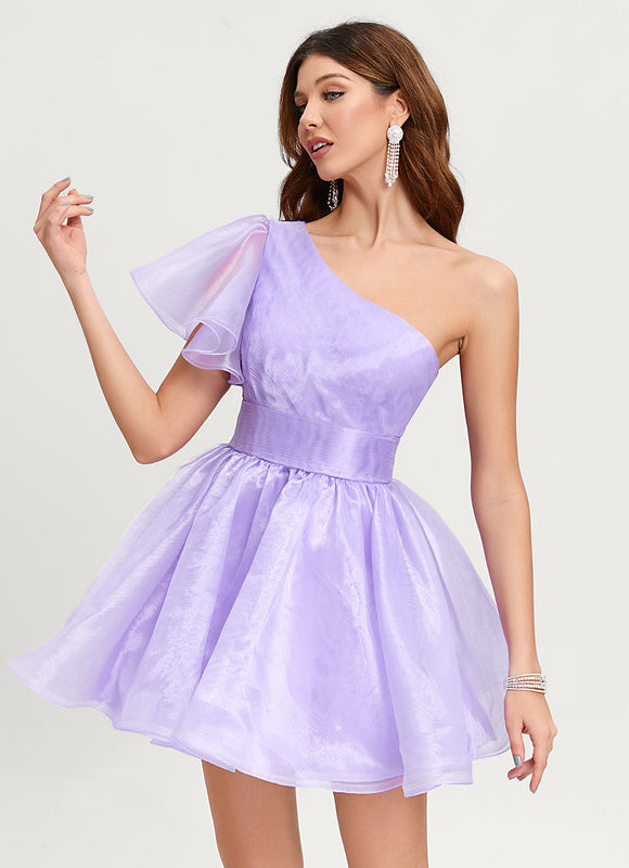 Robe De Princesse Lilas Asymétrique - gallery 1
