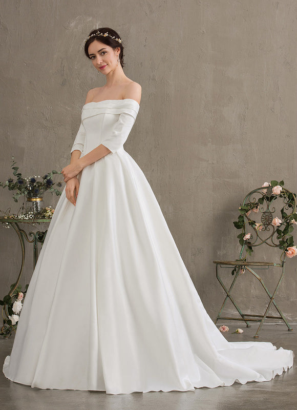 Robe De Princesse Satinée Évasée - gallery 2