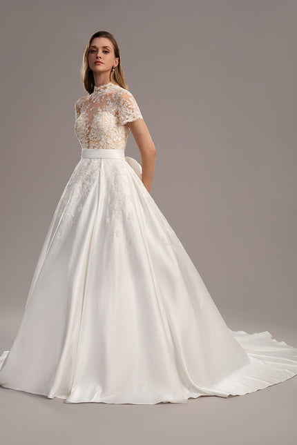 Robe De Princesse Éclat Nuptial Satiné - gallery 2