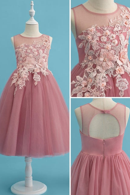 Robe De Princesse Tulle Rose Ornée - gallery 5