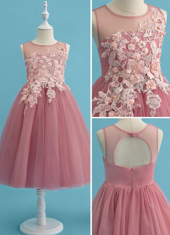 Robe De Princesse Tulle Rose Ornée - gallery 5