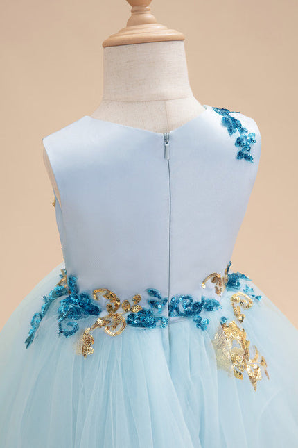 Robe De Princesse Tulle Bleu Floral - gallery 7