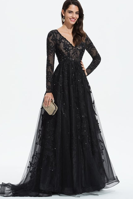 Robe De Princesse De Gala En Tulle Brodé - gallery 7