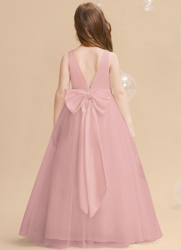 Robe De Princesse Longue Rose Poudrée - gallery 1