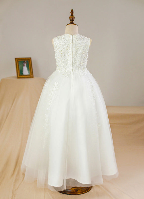 Robe De Princesse Enfant Blanche Brodée - gallery 6