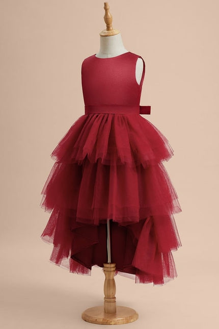 Robe De Princesse Bordeaux Asymétrique - gallery 3