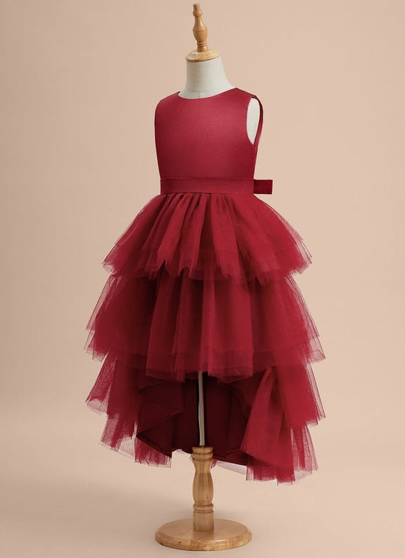 Robe De Princesse Bordeaux Asymétrique - gallery 3