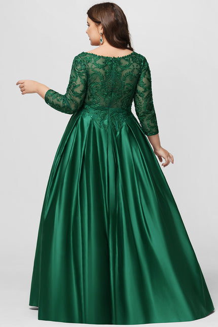 Robe De Princesse Satin Verte - gallery 7