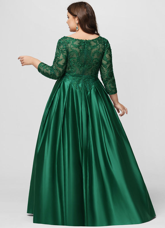 Robe De Princesse Satin Verte - gallery 7