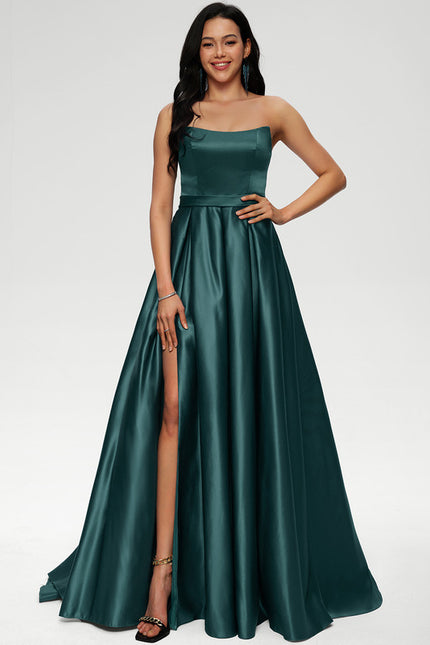 Robe De Princesse Satin Émeraude - gallery 3