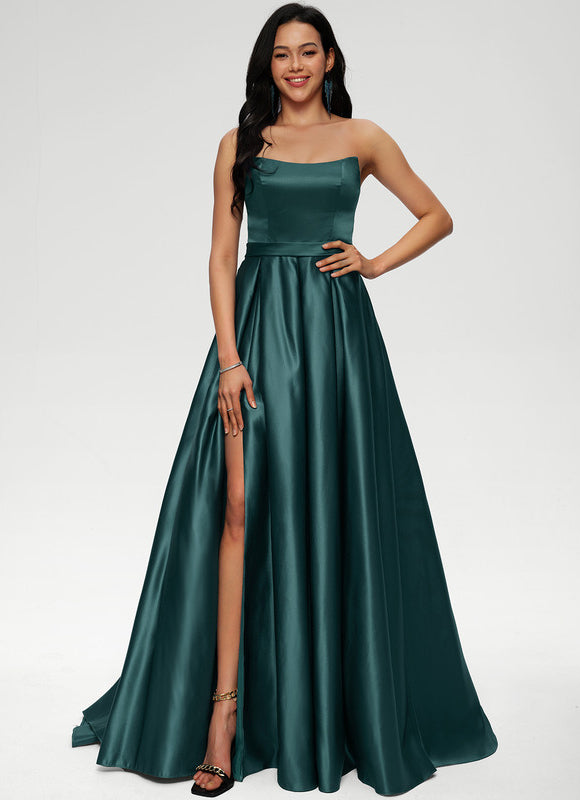 Robe De Princesse Satin Émeraude - gallery 3