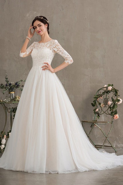Robe De Princesse Nuptiale En Tulle Scintillant - gallery 3