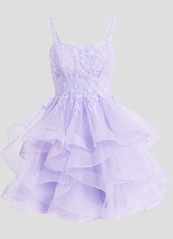 Robe De Princesse Tulle Asymétrique Saumon - gallery 7