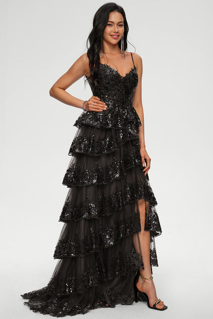 Robe De Princesse Noire À Paillettes - gallery 1