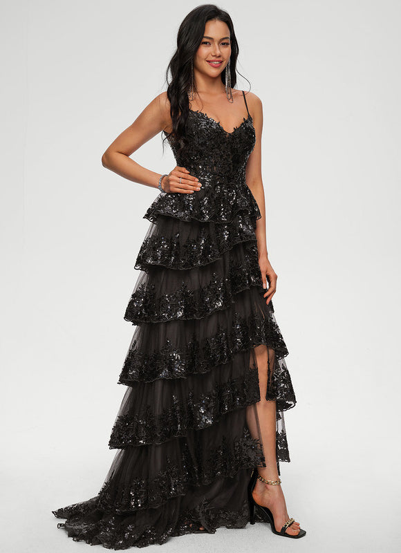 Robe De Princesse Noire À Paillettes - gallery 1