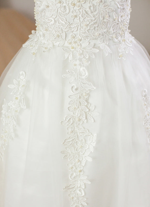 Robe De Princesse Enfant Blanche Brodée - gallery 7