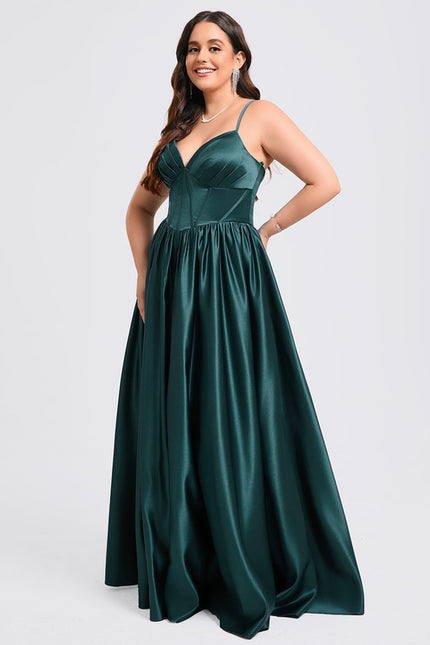 Robe De Princesse Satin Fluide Ras Du Sol - gallery 7