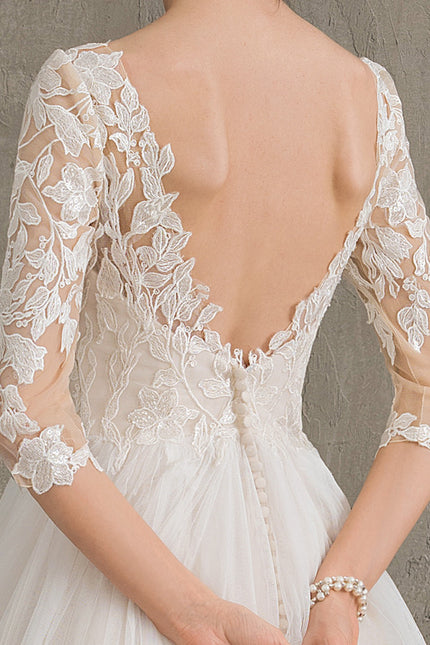 Robe De Princesse Nuptiale En Tulle Scintillant - gallery 1